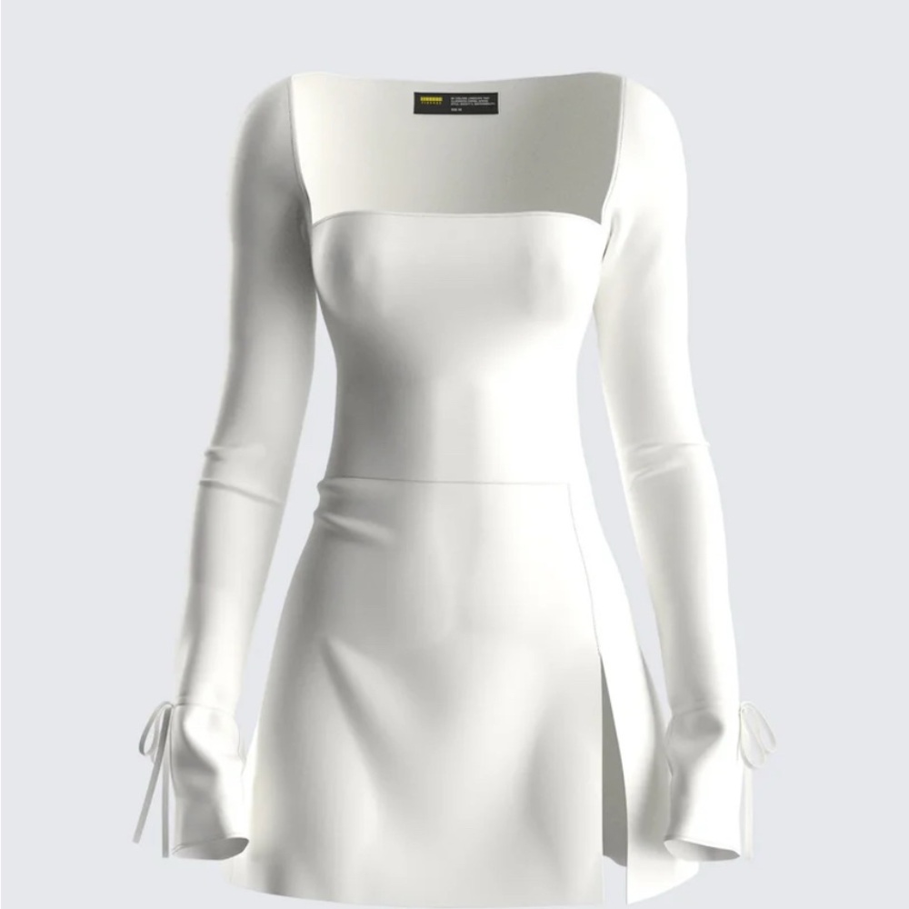Finesse Cream Sheath Dress with Cuffed Sleeves